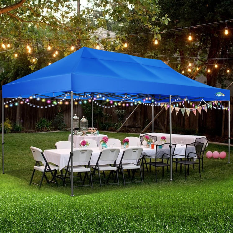 Cobizi 10x20 Heavy Duty Pop up Canopy Tent with 6 Sidewalls Easy up Commercial Outdoor Canopy Wedding Party Tents