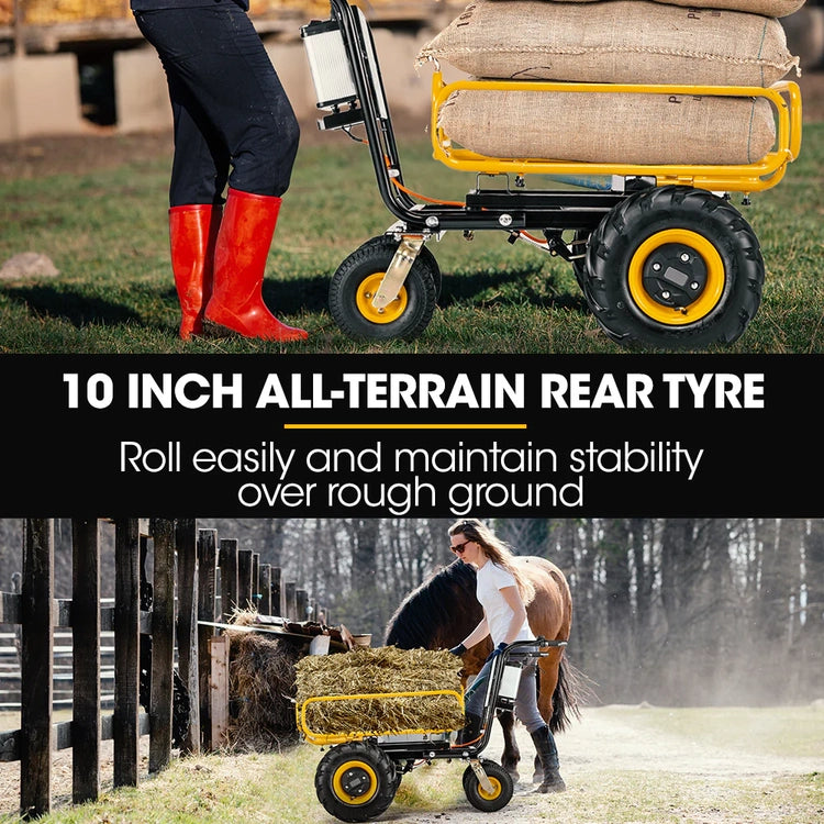 Baumr-Ag 40V Battery Powered Material Handling Dumper Wheelbarrow Motorised Electric, 300kg Capacity