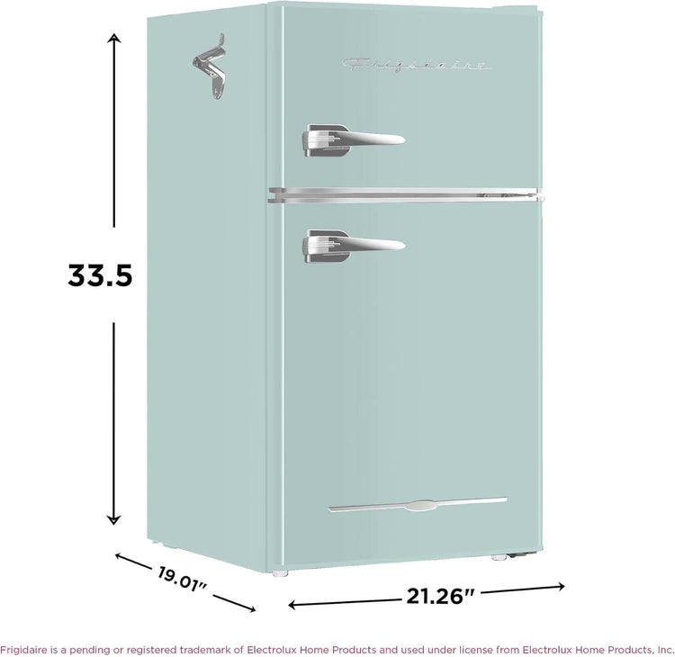 Frigidaire Retro Mini Fridge with Freezer & Side Bottle Opener-Small 2 Door Refrigerator for Office Bar or College Dorm Room-3.1 Cu. Ft