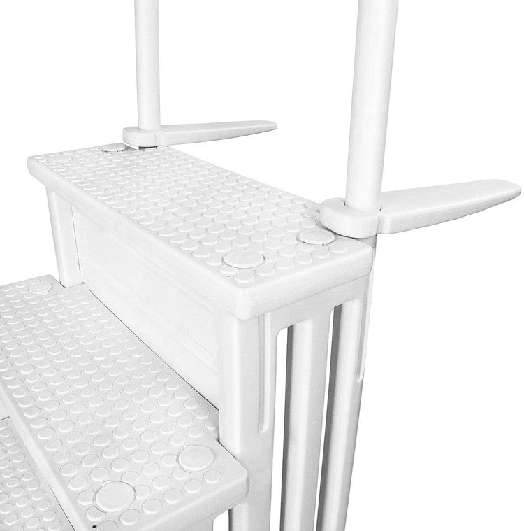Select Anti-Slip in-Pool Steps, Gray, for Above Ground Swimming Pools, Can Mount to Decks 48" to 54" H, Safety Stairs Capacity up to 300 Lbs