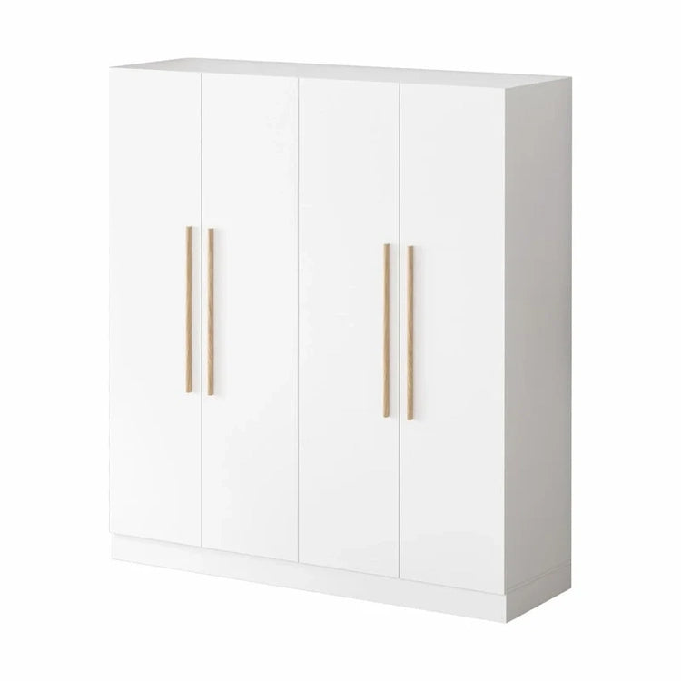 Modern Freestanding Solid Wood Wardrobe Closet with Storage Shelves