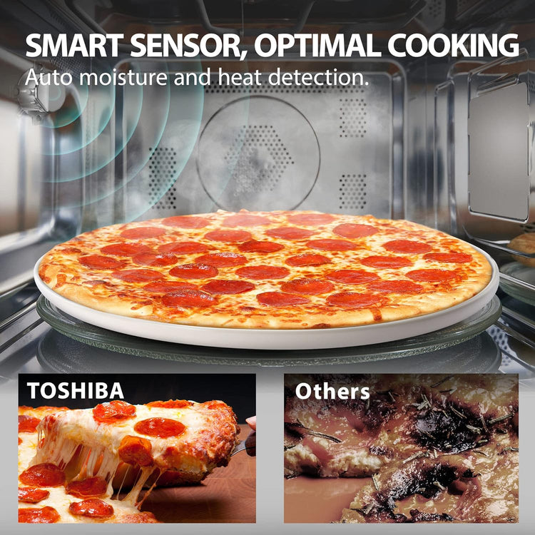 Toshiba 4-in-1 Ml-EC42P(SS) Countertop Microwave Oven, Smart Sensor, Convection, Air Fryer Combo, Mute Function, Position Memory 13.6" Turntable