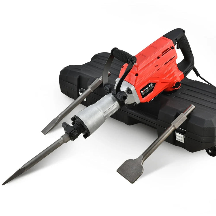 Baumr-Ag 2300W Electric Demolition Jackhammer, with 3 Bonus Chisels, Carry Case
