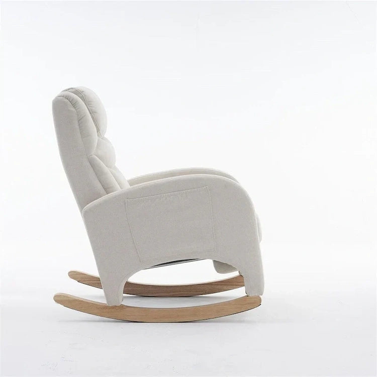 Ergonomic Fabric Nursery Rocking Chair with Adjustable Footrest
