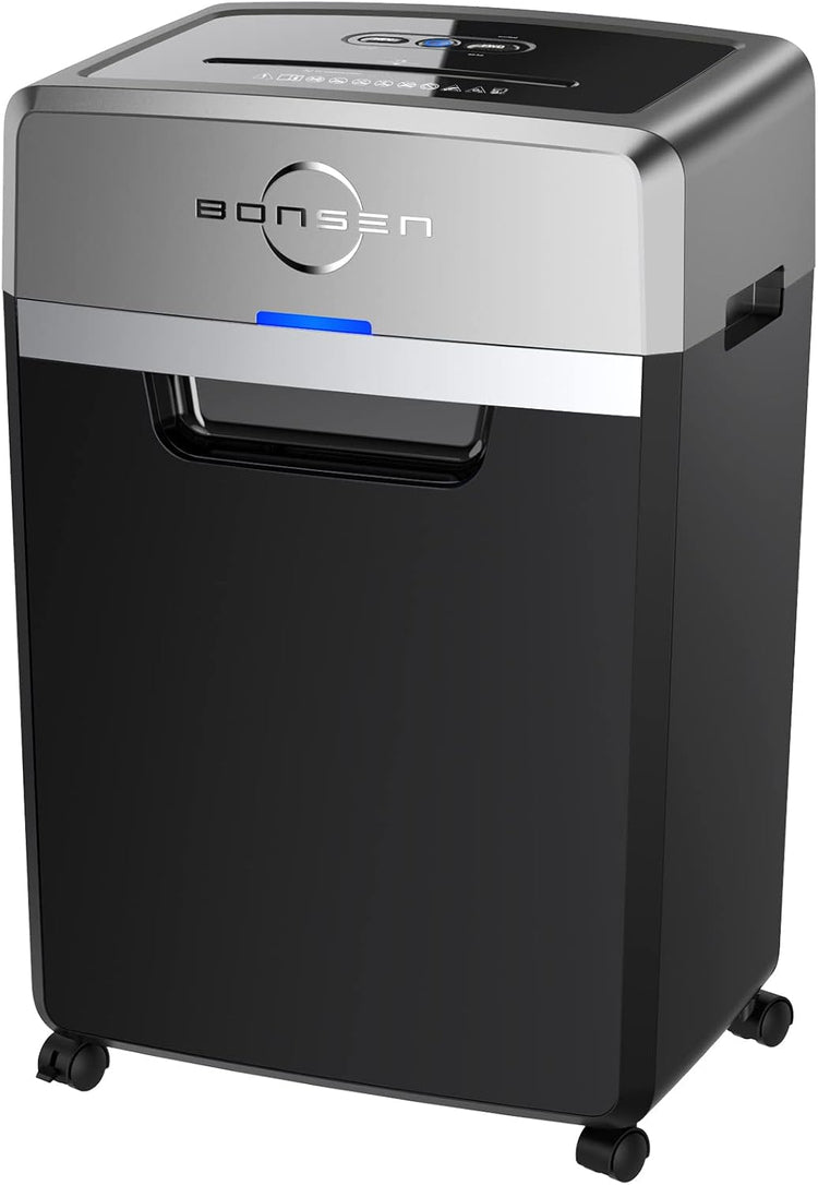 Heavy Duty Paper Shredder, 24-Sheet Cross-Cut Shredder, 40-Min Continuous Running Time, Commercial Grade Shredder for Office, 9-Gallon Big Basket