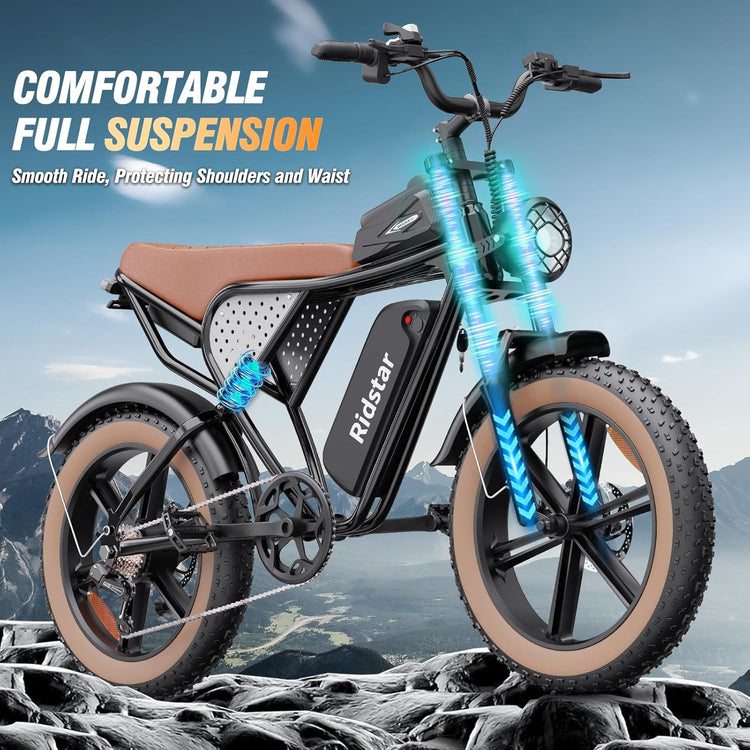 Electric Bike Q20,2000W, 37Mph, 20" Fat Tires