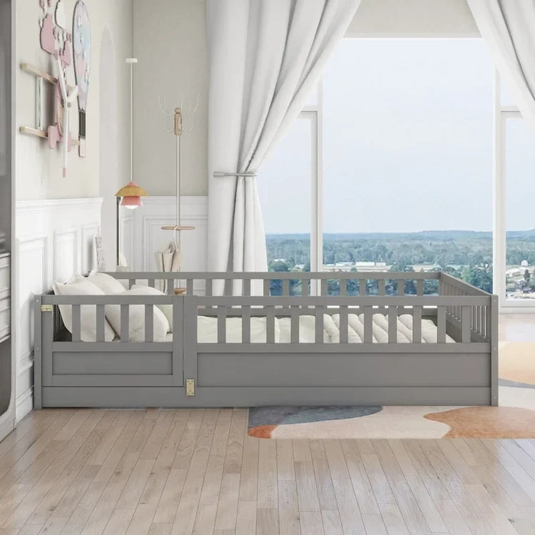Montessori Wooden Children'S Floor Bed with Support Slat