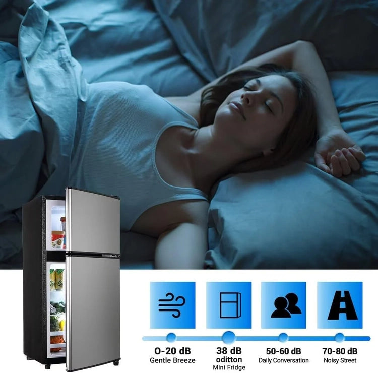 Apartment Size Refrigerator, 3.5 Cu. Ft. Samll Refrigerator with Freezer Suitable for Home and Apartments, Freestanding