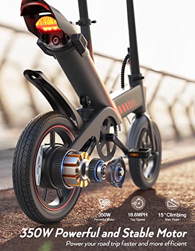 Sailnovo 14'' Electric Bicycle for Adults and Teenagers, Folding Electric Bike with Built-in Li-Ion Battery