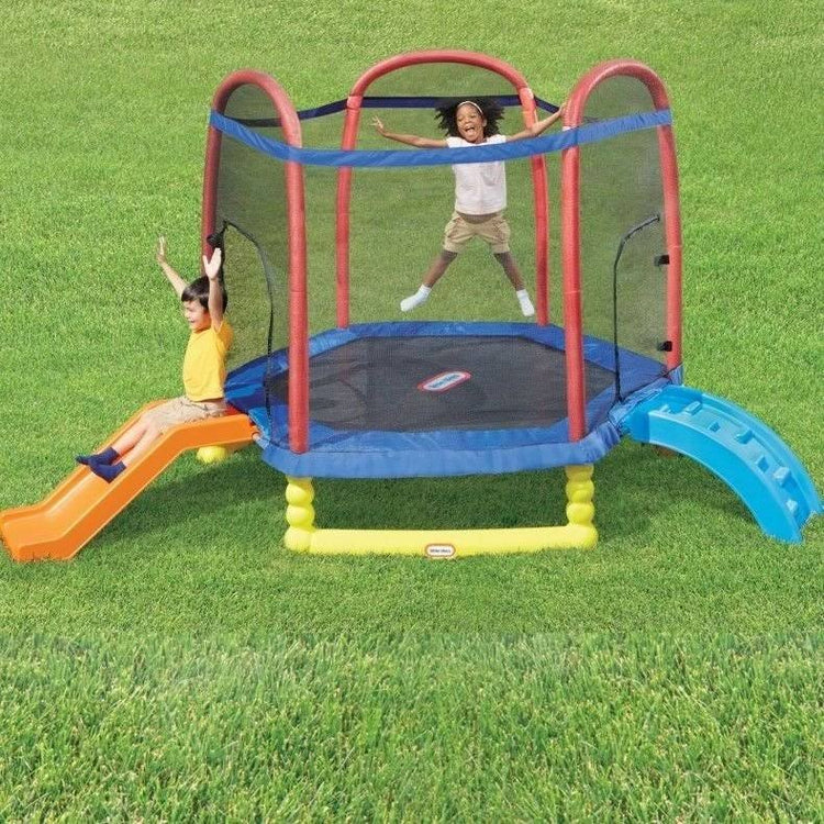 Little Tikes 7 & Climb & N Slide Trampoline with Enclosure