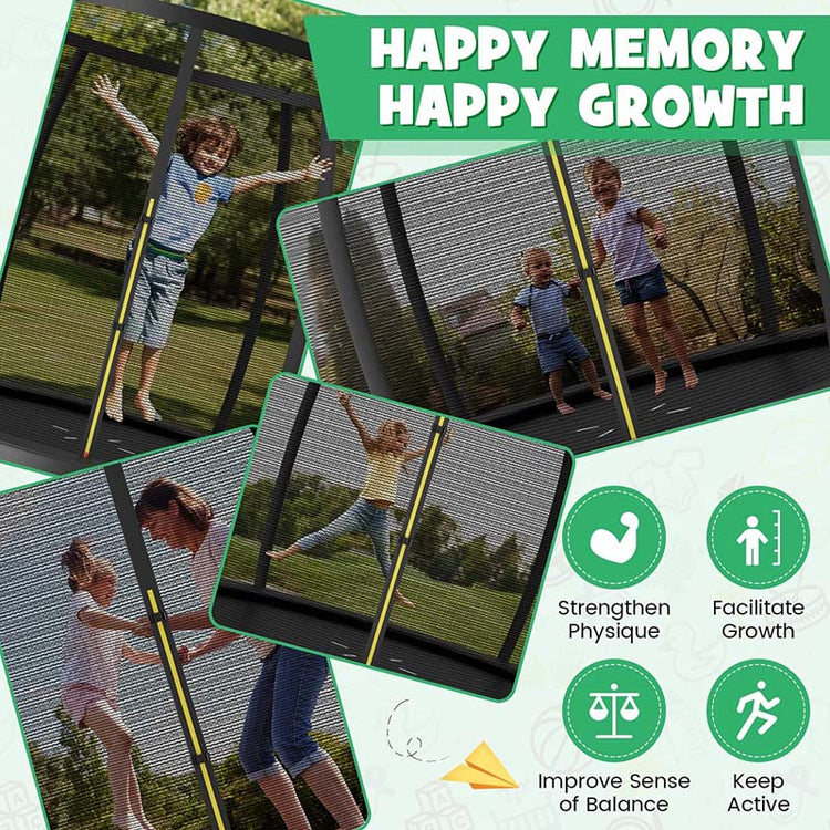 8/10/12FT Astm Approved Outdoor Large Recreational Trampoline with Ladder & Enclosure Net Safety Pad
