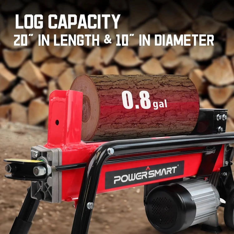Powersmart Electric Log Splitter 7-Ton - Efficient Wood Splitter with 3500 Motor Speed, 15 Amp