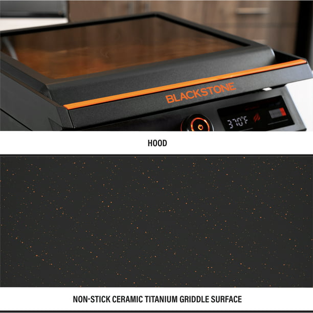Blackstone E-Series 17" Electric Tabletop Griddle with Hood, Black