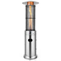 41000 BTU Standing Propane Patio Heater with Wheels, Stainless Steel Round Glass Tube Gas Outdoor Heater