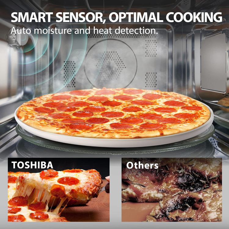 Toshiba 4-in-1 Ml-EC42P(SS) Countertop Microwave Oven, Smart Sensor, Convection, Air Fryer Combo, Mute Function, Position Memory 13.6" Turntable