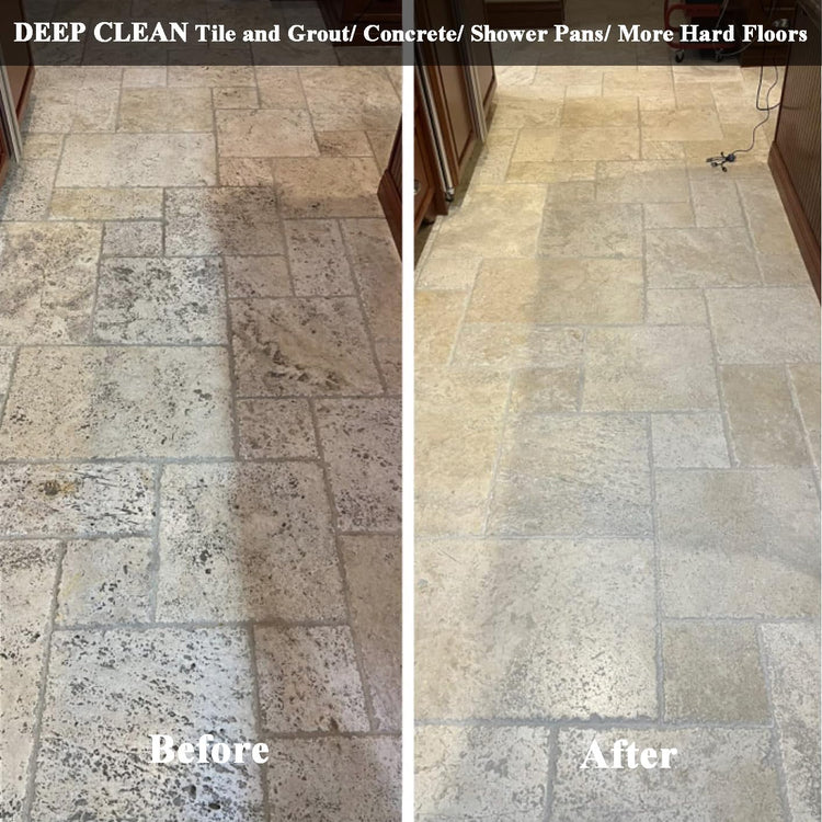 Commercial Floor Scrubber Machine with Brushes and Pads, Heavy Duty Floor Buffer Polisher and Cleaner- Deep Cleaning Tile and Grout
