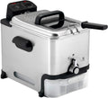 T-Fal Steel Deep Fryer with Basket 3.5 Liter Oil and 2.6 Pound Food Capacity