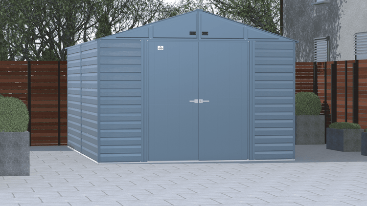 Select Steel Storage Shed, 10x14, Blue Grey