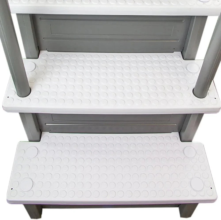 Select Anti-Slip in-Pool Steps, Gray, for Above Ground Swimming Pools, Can Mount to Decks 48" to 54" H, Safety Stairs Capacity up to 300 Lbs