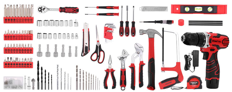 Kingtool 276-Piece Tool Set Kit with 12V Cordless Power Drill Driver