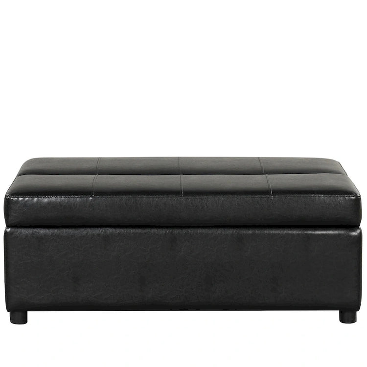 Twin Size Folding Pull Out Ottoman Sleeper Bed with Mattress Convertible Guest Bed, Pu Upholstered Sleeper Sofa