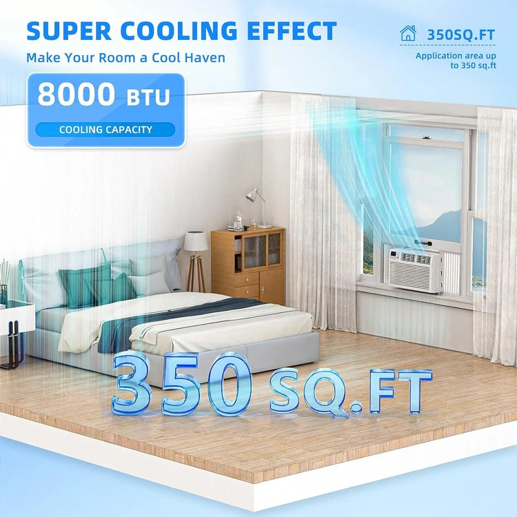 Antarctic Star 12,000 BTU U-Shaped Window Air Conditioner Unit Cools up to 550 Sq.Ft. with 6 Modes 24H Timer, Window AC Units