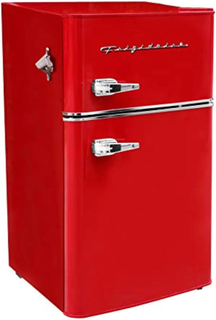 Frigidaire Retro Mini Fridge with Freezer & Side Bottle Opener-Small 2 Door Refrigerator for Office Bar or College Dorm Room-3.1 Cu. Ft