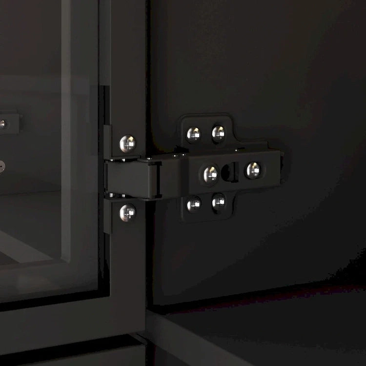 47.2 Wide Armoire LED Light All Glass Door Closet Cabinet Wardrobe