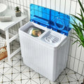 26 Lbs Portable Washing Machine with Drain Pump 2in1 Twin Tub Top Load Washer Dryer Combo for RV Apartment