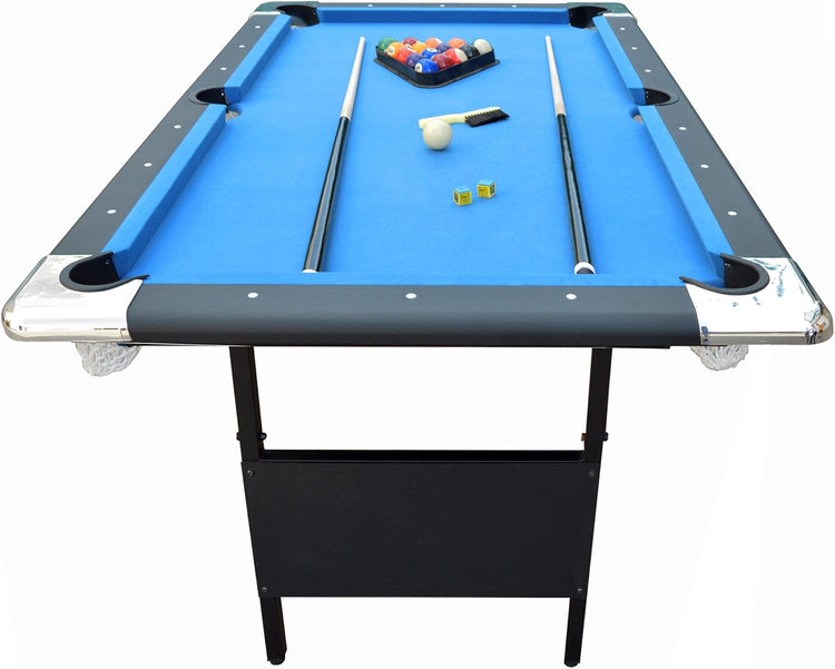 Hathaway Fairmont 6 Ft Portable Pool Table, Adults Folding Billiards Tables for Game Room with Easy Foldable Storage