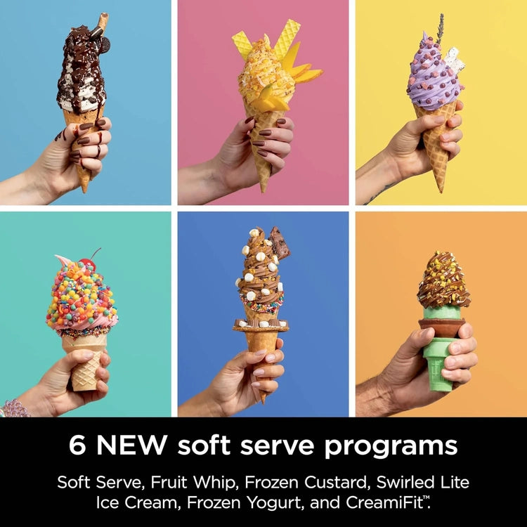 Swirl by Creami Ice Cream and Soft Serve Maker, Sorbet, Milkshake, Frozen Yogurt, Low Calories Program & More, 13-in-1, Soft Serve Handle