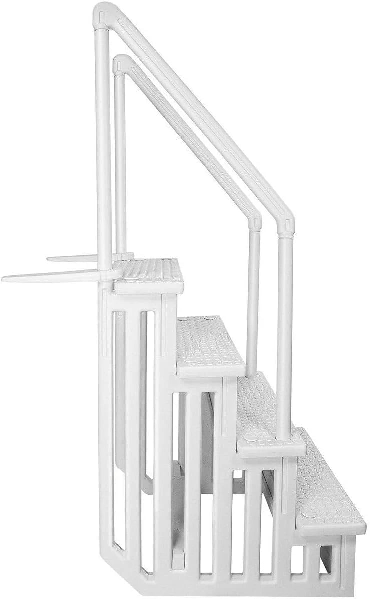 Select Anti-Slip in-Pool Steps, Gray, for Above Ground Swimming Pools, Can Mount to Decks 48" to 54" H, Safety Stairs Capacity up to 300 Lbs