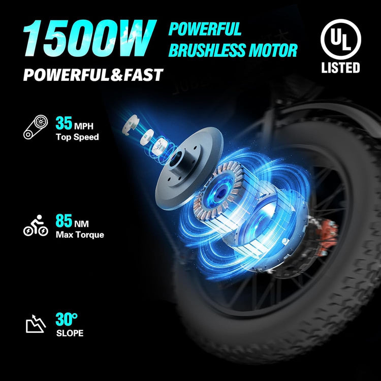 Electric Bike Q20,2000W, 37Mph, 20" Fat Tires