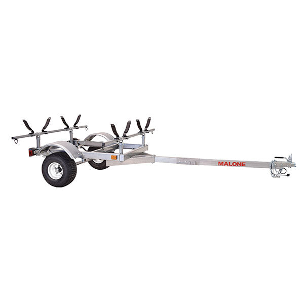Malone Lowmax 2 Kayak Trailer Package, 600 Lb Capacity, Galvanized Steel, LED Lights, 70 MPH Rated Tires