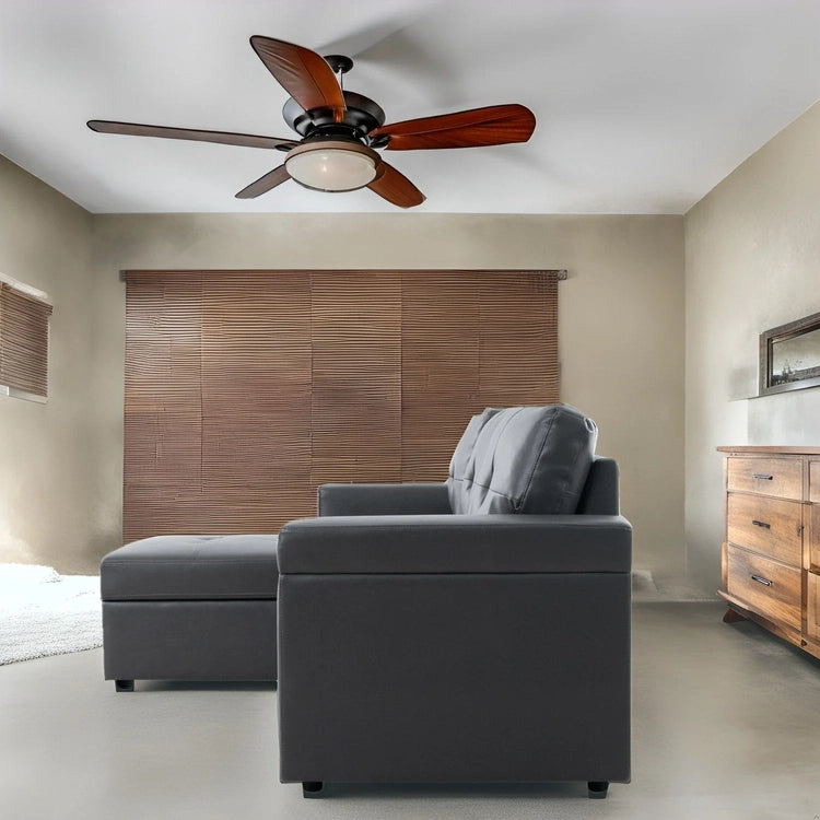Reversible Sectional Sofa with Pull-Out Sleeper Bed, Hidden Storage Chaise, Durable Legs