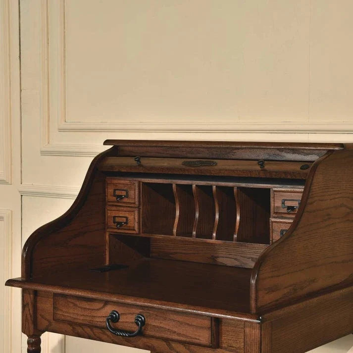 32 Mini Roll Top Desk W/USB Power Outlet - N/A