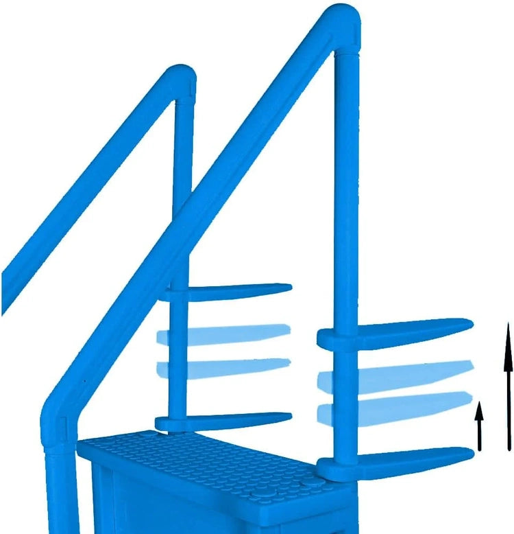 Select Anti-Slip in-Pool Steps, Gray, for Above Ground Swimming Pools, Can Mount to Decks 48" to 54" H, Safety Stairs Capacity up to 300 Lbs