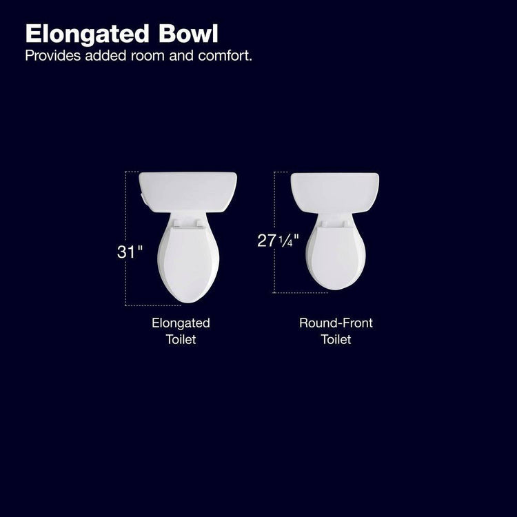 Kohler Extra Tall Highline Arc Complete Solution 2-Piece 1.28 Gpf Single Flush Elongated Toilet in White (Seat Included) 78305-0