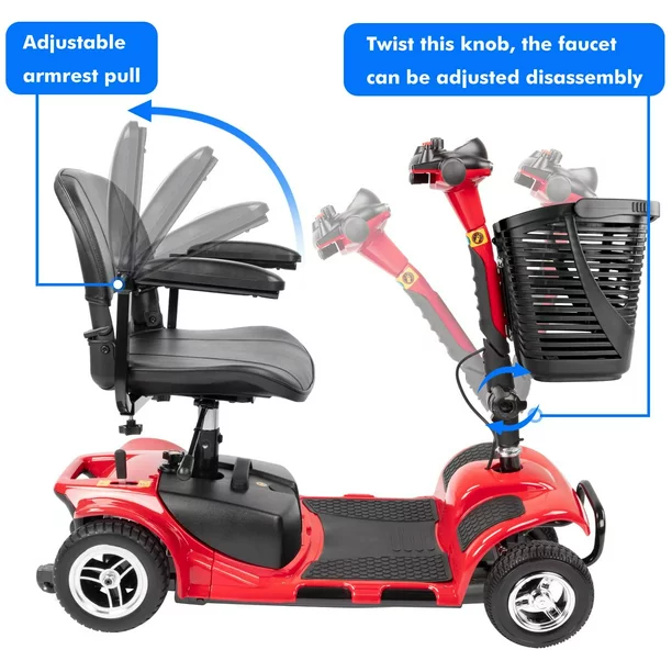 Ultralite Mobility 4-Wheel Scooter, Portable & Lightweight, 14-Mile Range, Model A898