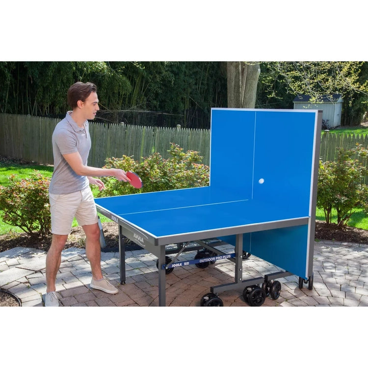 Joola Nova Pro Plus Outdoor Table Tennis Table with Weatherproof Net, 9x5 Ft, Foldable, Aluminum Surface