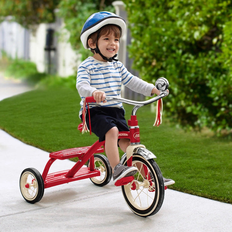 Radio Flyer, Classic Red Dual Deck Tricycle, 12'' Front Wheel, Red, Kids Ages 2.5 - 5 Years