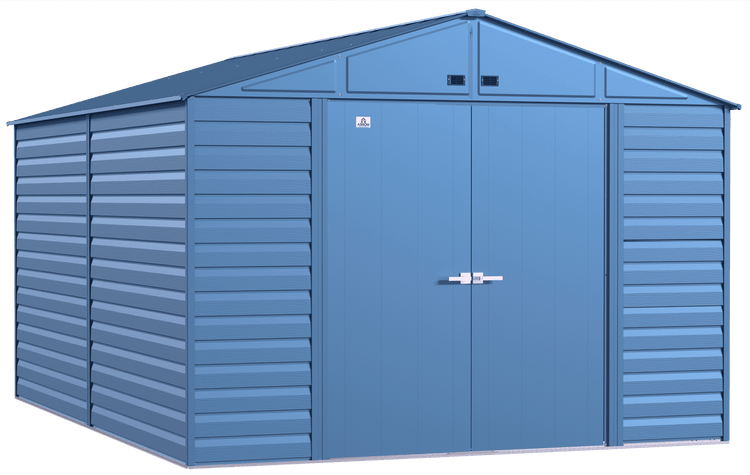 Select Steel Storage Shed, 10x14, Blue Grey