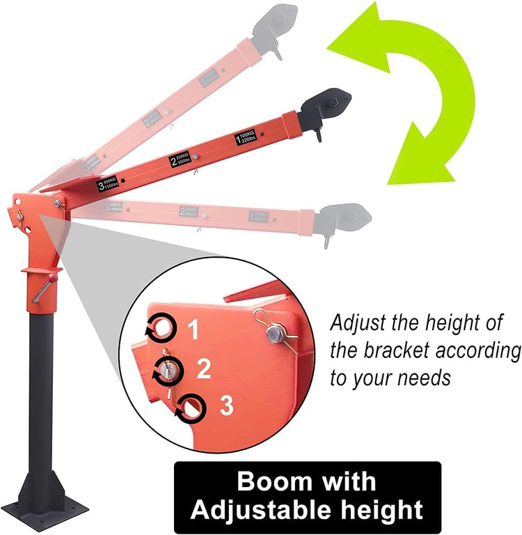 Pismire Winch Versatile 0.5T Folding Truck-Mounted Bed Crane Hoist Lift Pickup with Electric Winch 3500 Lb 12V