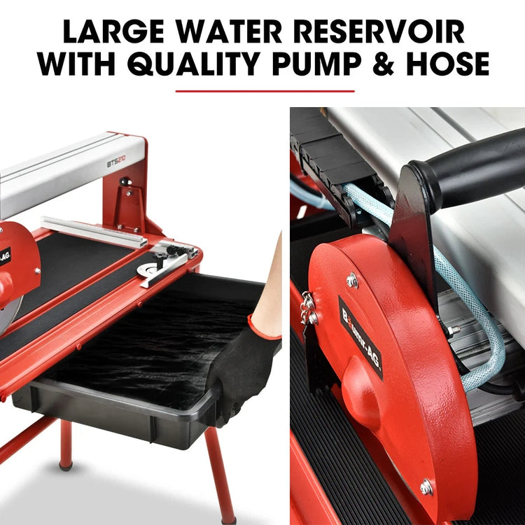 Baumr-Ag 800W Electric Tile Saw Cutter with 200mm (8") Blade, 720mm Cutting Length, Side Extension Table