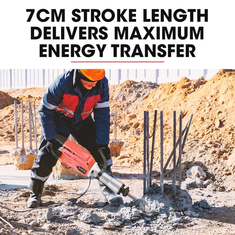 Baumr-Ag 2300W Electric Demolition Jackhammer, with 3 Bonus Chisels, Carry Case