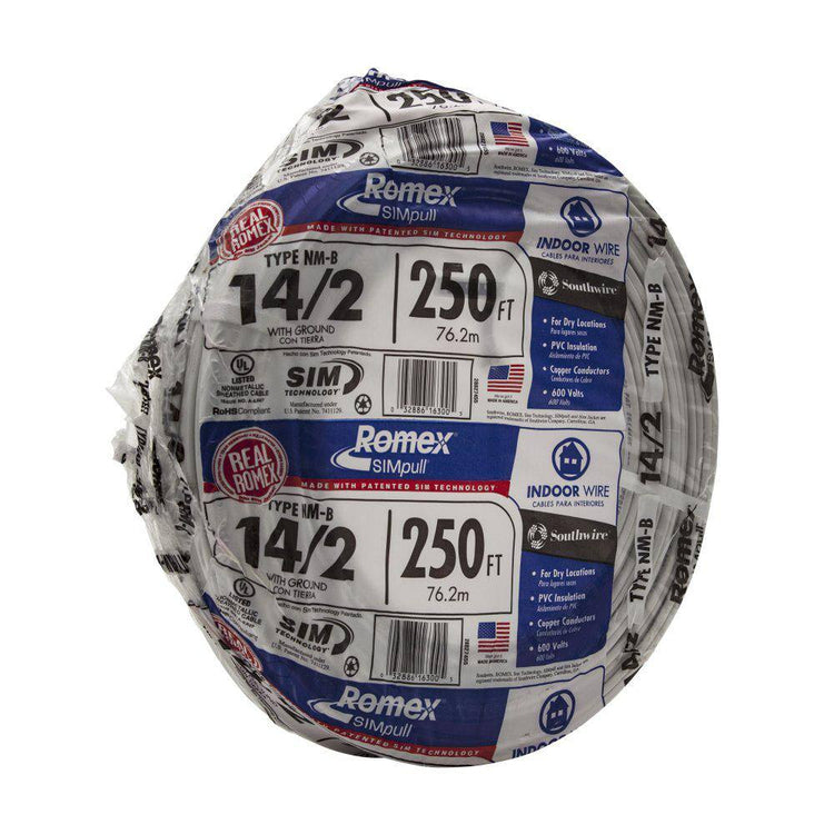 Southwire 250 Ft. 142 Solid Romex Simpull Cu Nm-B Wg Wire 28827455