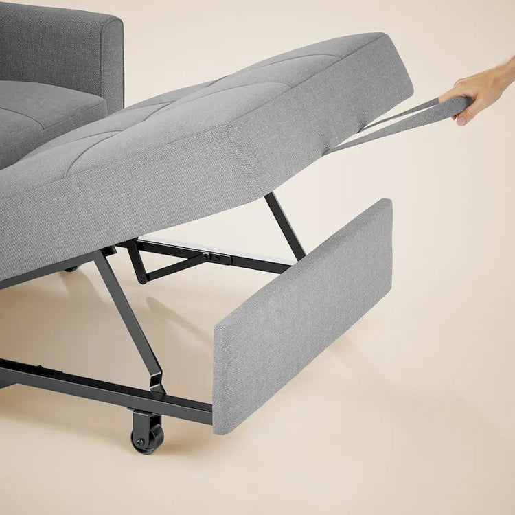 3-in-1 Pull-Out Sofa Bed Sleeper Chair, Convertible Adjustable Foldable Upholstered Lounge Couch