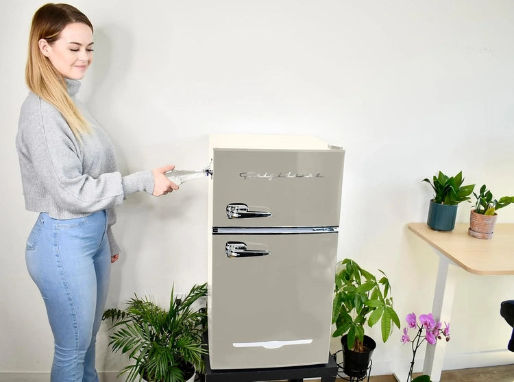 Frigidaire Retro Mini Fridge with Freezer & Side Bottle Opener-Small 2 Door Refrigerator for Office Bar or College Dorm Room-3.1 Cu. Ft