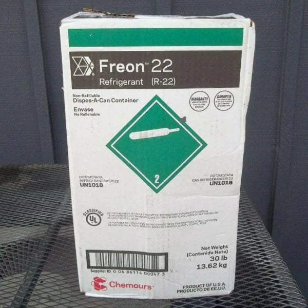 R 22 Refrigerant 30lbs. New in Box Sealed R22 30 Lb