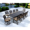 Nassau 11-Piece Patio Dining Set (with 2 Swivel Rockers) and 42 X 92/42 X 120 Rectangular Extension Dining Table